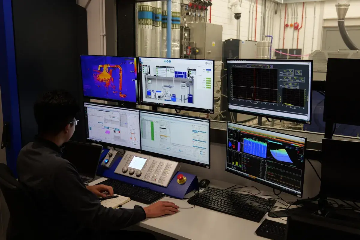 IAAPS control room with thermal camera feed on screen
